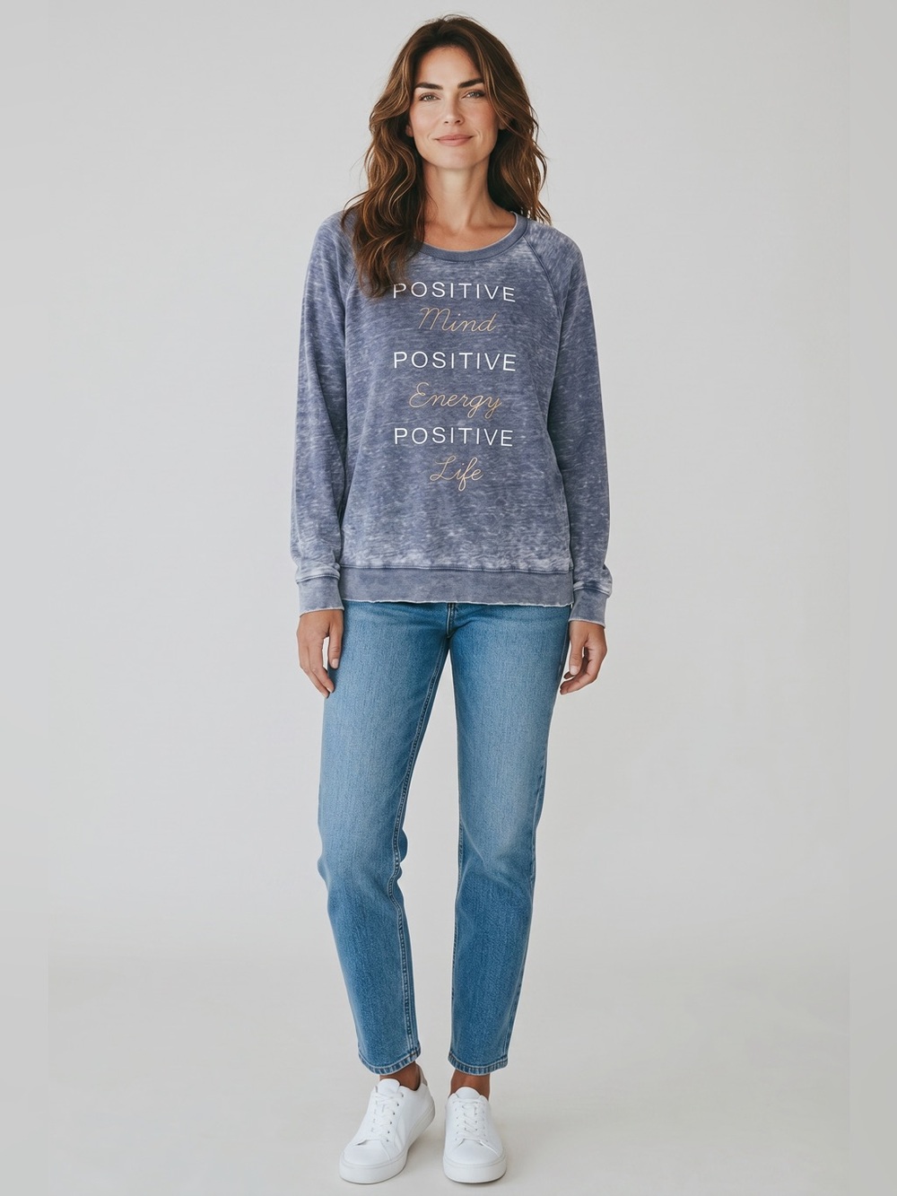 Miken Flow Denim Wash Lightweight Pullover // Blue // XL